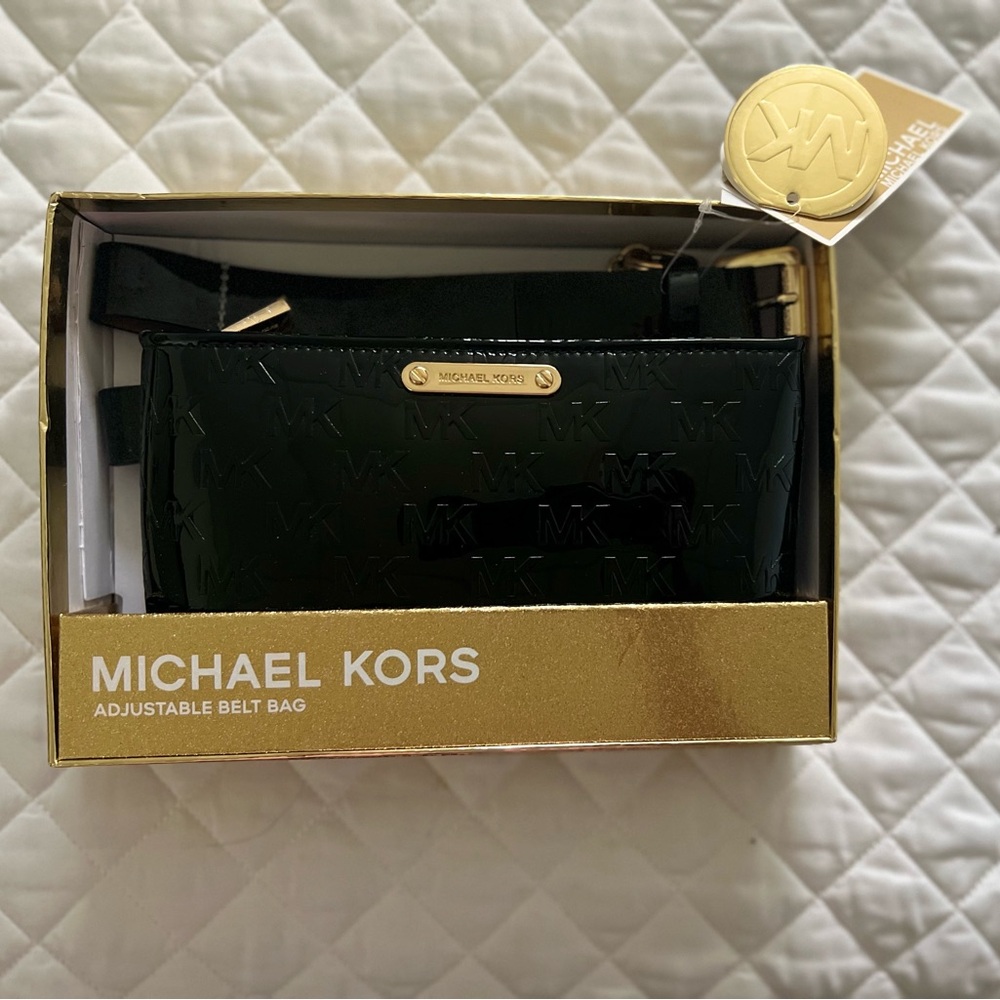 Michael Kors Glossy Black Belt Bag